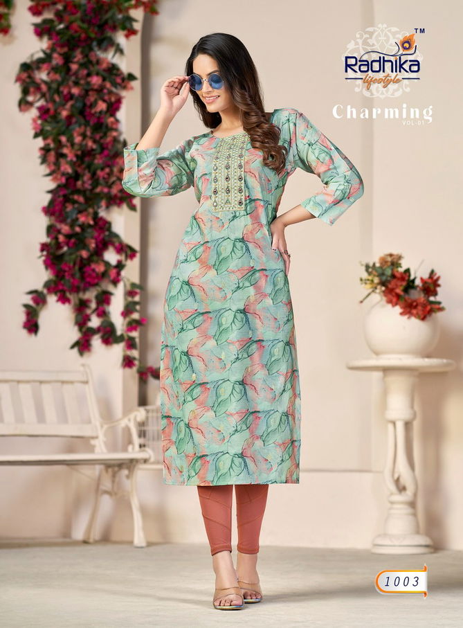 Radhika Charming Vol 1 Modal Printed Kurtis Catalog
